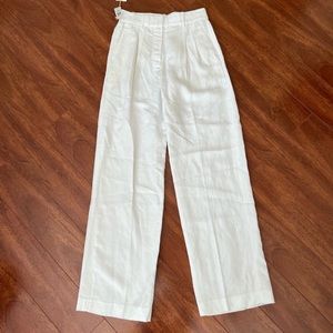 Aritzia Wilfred LINEN Effortless Pants WHITE